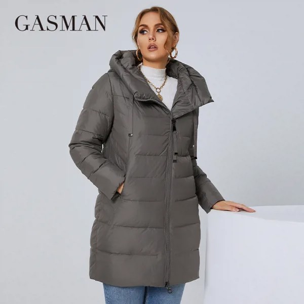 Женский пуховик GASMAN 2022, модная классическая Брендовая женская зимняя парка, длинное зимнее теплое пальто-пуховик, модель 180, 6xl