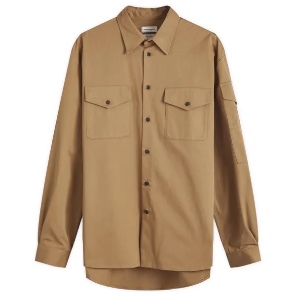 Рубашка Alexander Mcqueen Logo Tape Military Shirt, цвет Rich Camel