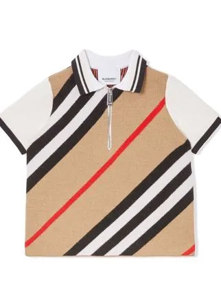 Burberry Kids рубашка поло в полоску Icon Stripe с короткими рукавами