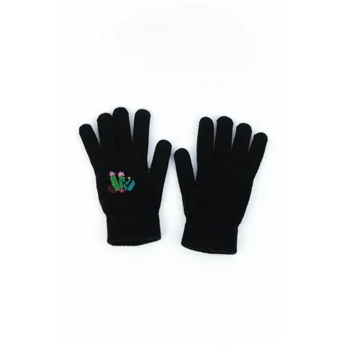 Перчатки Carolon, демисезон/зима, удлиненные, вязаные, размер универсальный, черный