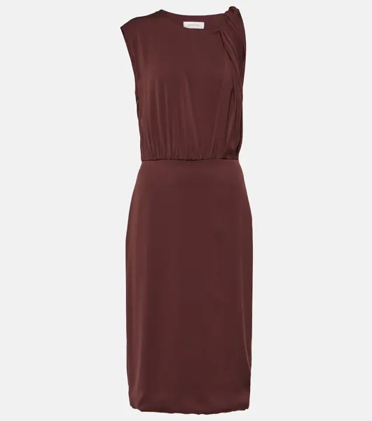 Платье миди Cris из шелкового жоржета Sportmax, фиолетовый