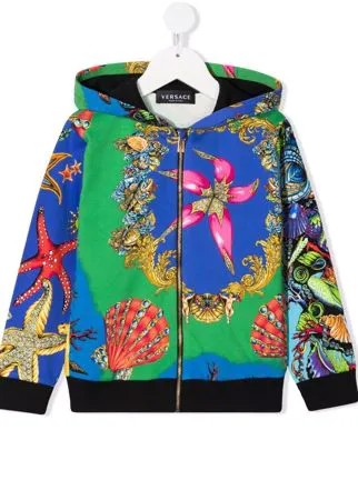 Versace Kids худи на молнии с графичным принтом