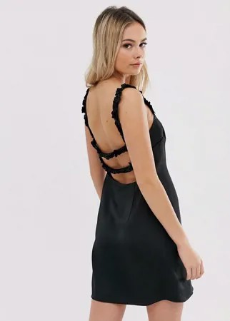 Платье мини с открытой спиной The East Order tammy-Черный цвет