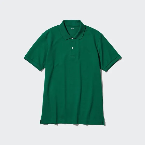 Рубашка-поло Uniqlo из сухого пике, зеленый