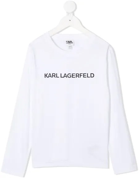Karl Lagerfeld Kids футболка с длинными рукавами и логотипом