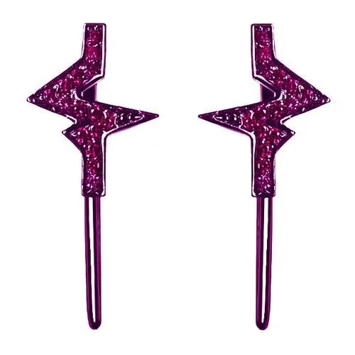 Серьги caviar jewellery, рубин синтетический, розовый, фуксия