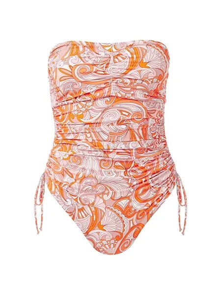 Цельный купальник без бретелек Sydney Paisley Melissa Odabash, цвет mirage orange