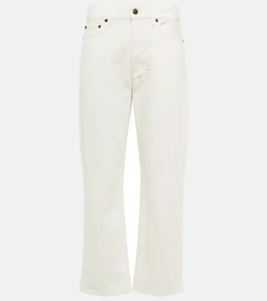 Прямые джинсы Lesley со средней посадкой THE ROW, белый