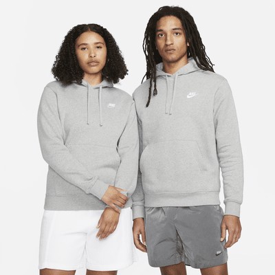 Худи Nike Sportswear Club Fleece Pullover Hoodie, цвет Dark Grey Heather/Matte Silver/White