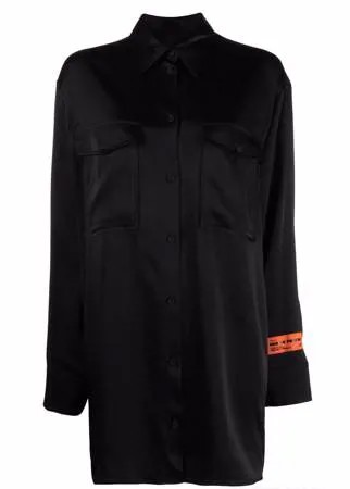 Heron Preston FLUID SATIN OS SHIRT BLACK