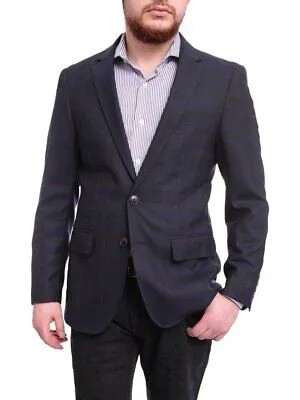 Arthur Black Extra Slim Fit Темно-синий с коричневым шерстяным пиджаком в шотландскую клетку Спортивная куртка