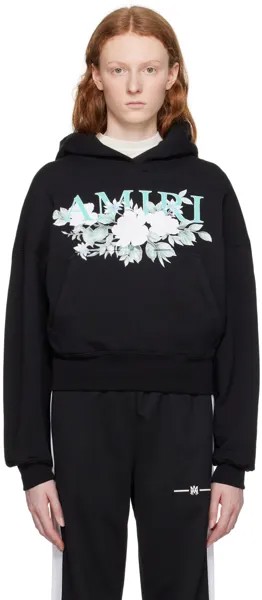 AMIRI Черный худи с цветочным принтом