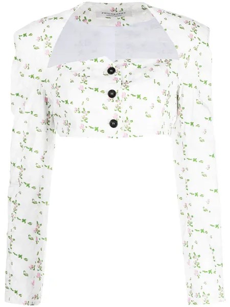 Philosophy Di Lorenzo Serafini укороченная блузка с цветочным принтом