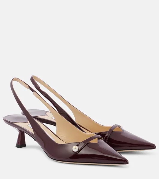 Лакированные туфли Amita 45 с пяткой на пятке Jimmy Choo, бургунди