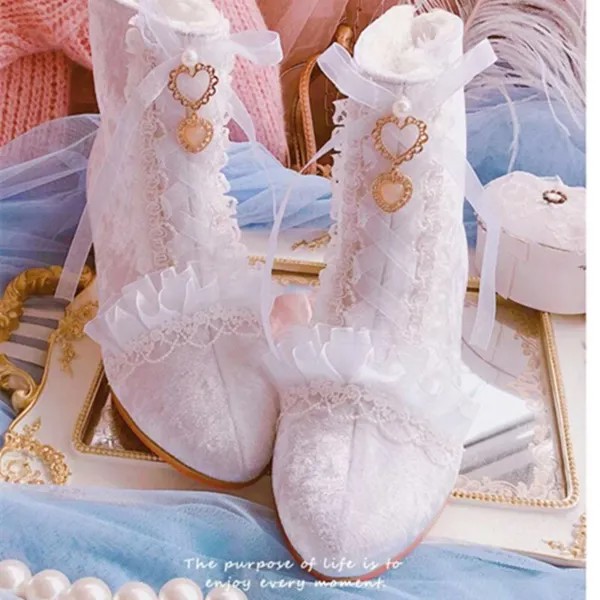 Короткие ботинки в стиле японской принцессы Лолиты, на шнуровке, с квадратным корнем, милый девчачий, винтажная женская обувь, ботинки с кру...