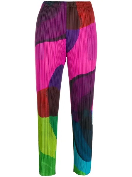 Pleats Please Issey Miyake плиссированные брюки в стиле колор-блок