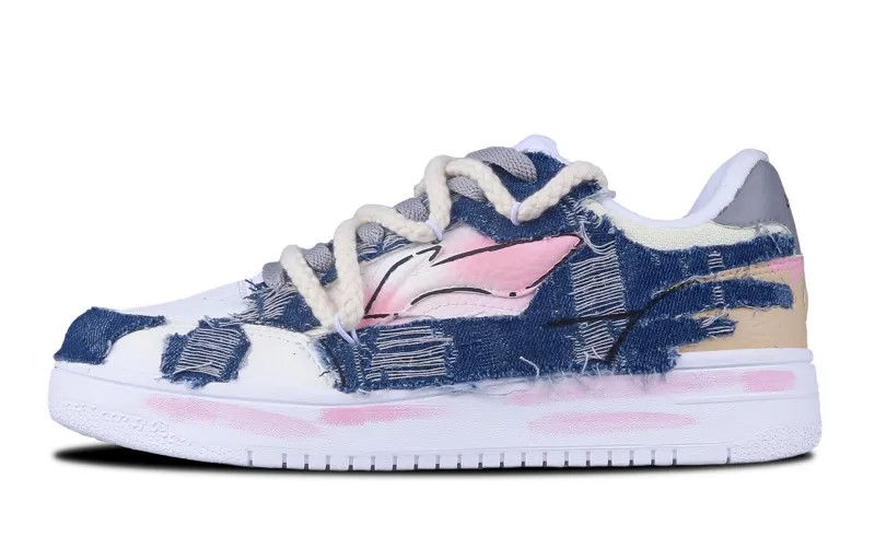 Кроссовки LINING Tianji Series Skateboarding Shoes Women's Low-top Pink, синий