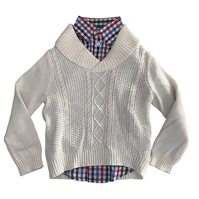 IZOD Комплект из двух частей вязаного свитера косы для мальчика с разноцветной рубашкой на пуговицах