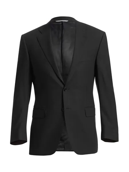 Шерстяное спортивное пальто Essential Canali, черный
