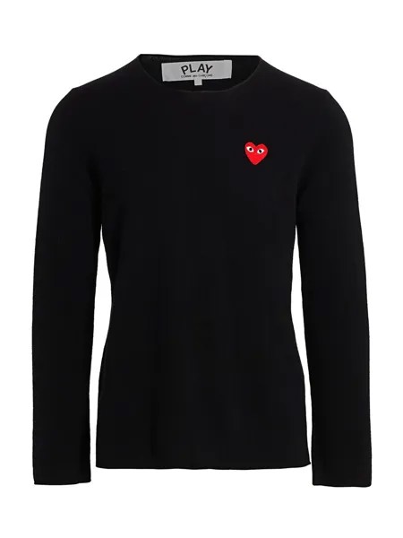 Фирменный шерстяной свитер Comme des Garçons PLAY, черный