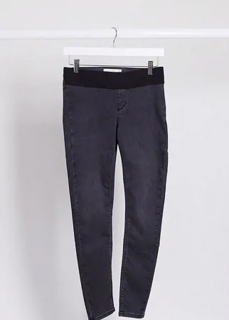 Черные джинсы с посадкой под животом Topshop Maternity-Черный цвет