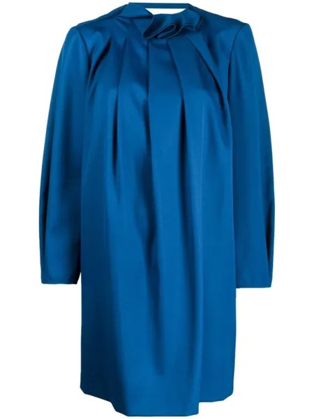 Платье-трапеция со складками Nina Ricci, синий