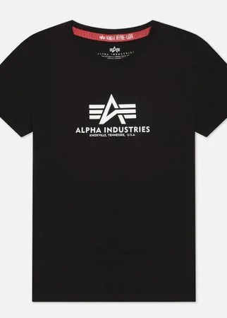 Женская футболка Alpha Industries New Basic, цвет чёрный, размер L