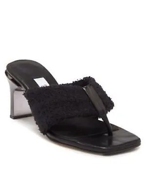 MIISTA Женские черные дизайнерские сандалии на каблуке Carissa Toe Slip On Thong Sandals 38