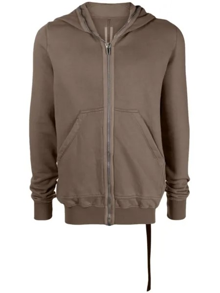 Rick Owens DRKSHDW Luxor Gimp zip-up cotton hoodie, коричневый