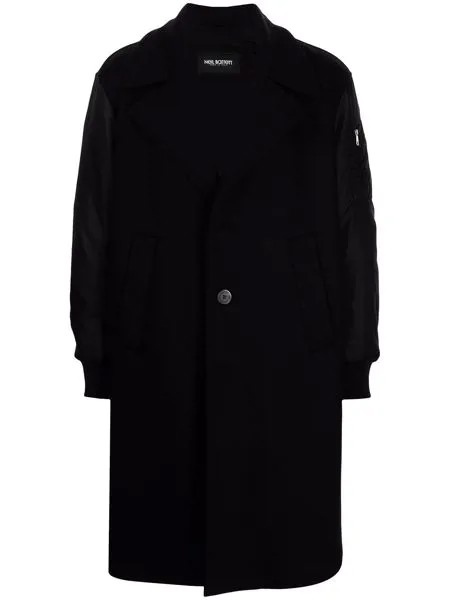 Neil Barrett однобортное пальто с контрастными рукавами