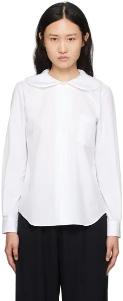 Comme des Garcons Девушка Белая Рубашка с воротником Питера Пэна Comme des Garçons