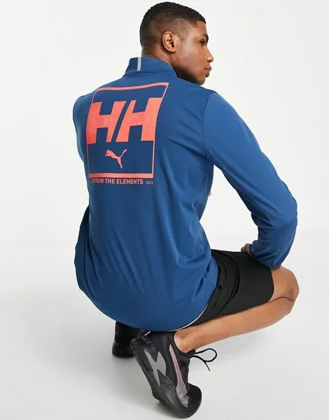 Темно-синий лонгслив для бега с молнией длиной 1/2 Puma x Helly Hansen Running