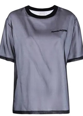 Alexander McQueen футболка с сетчатым верхом