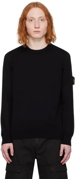 Черный свитер с нашивками Stone Island, цвет Black