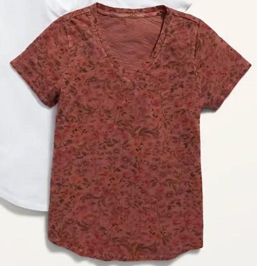 NWT Old Navy Soft EveryWear Женская футболка с v-образным вырезом и принтом Desert Sun с цветочным принтом