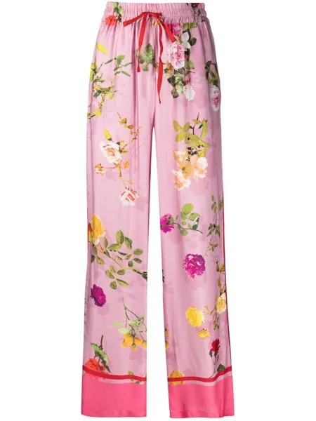 Semicouture брюки широкого кроя с цветочным принтом