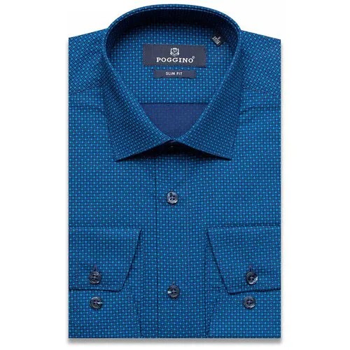 Рубашка POGGINO, размер XXL (45-46 cm.), синий