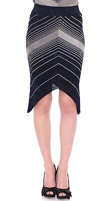 Alice Palmer Асимметричная трикотажная юбка в полоску с шевроном IT40/US6/EU36/S Рекомендуемая розничная цена 550 долларов США