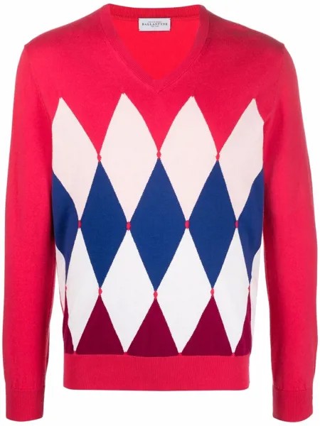 Ballantyne argyle-print jumper