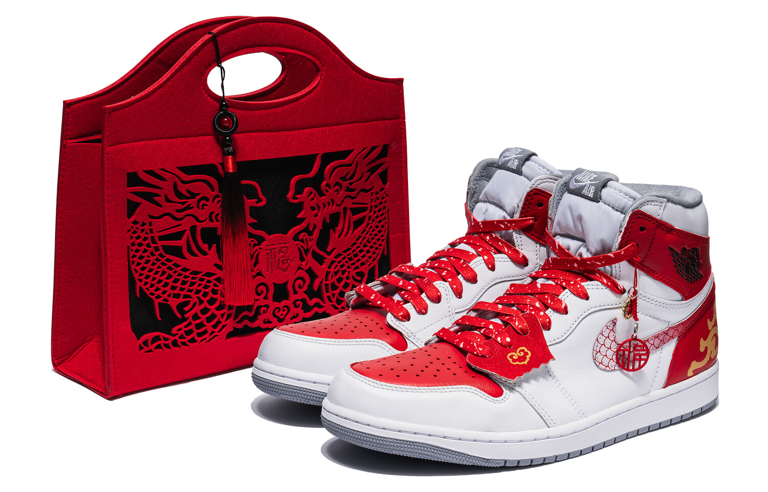 Кроссовки Air Jordan 1 Vintage Basketball Shoes Women's High-top White/Red, красный