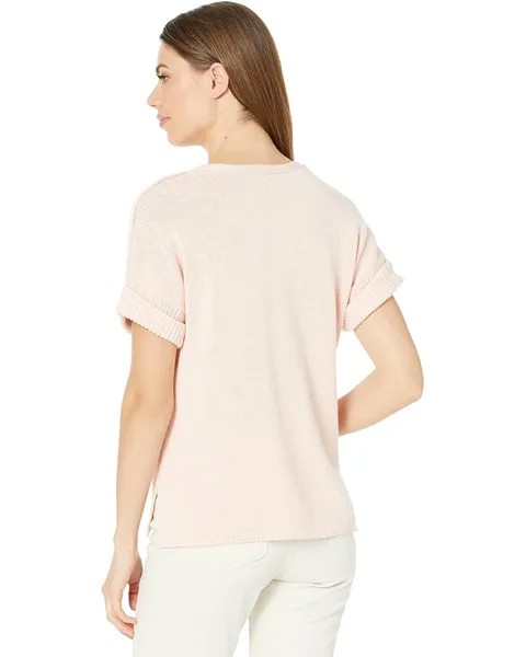 Свитер Lilla P Easy V-Neck Pullover Linen Chain Sweater, цвет Blush