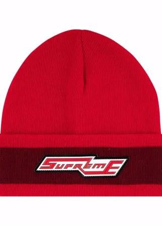 Supreme шапка бини с нашивкой-логотипом