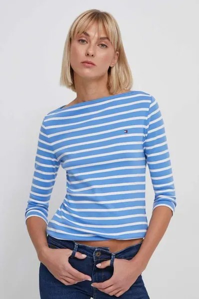Лонгслив из хлопка Tommy Hilfiger, синий