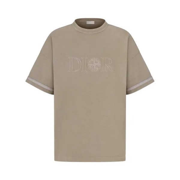 Футболка Dior x Stone Island T-Shirt, коричневый