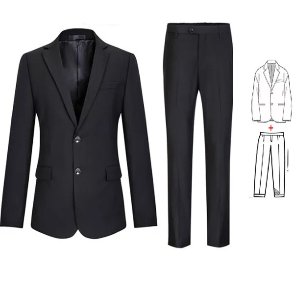 Мужской повседневный деловой костюм, блейзер с двумя пуговицами, жакет, брюки, брюки, весна-осень 2023