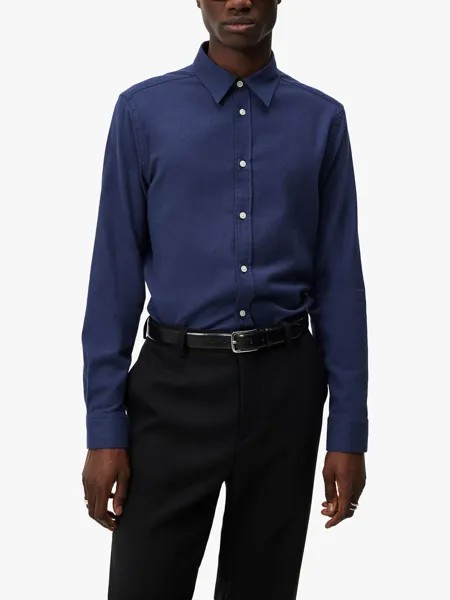Легкая фланелевая узкая рубашка J.Lindeberg, темно-синий