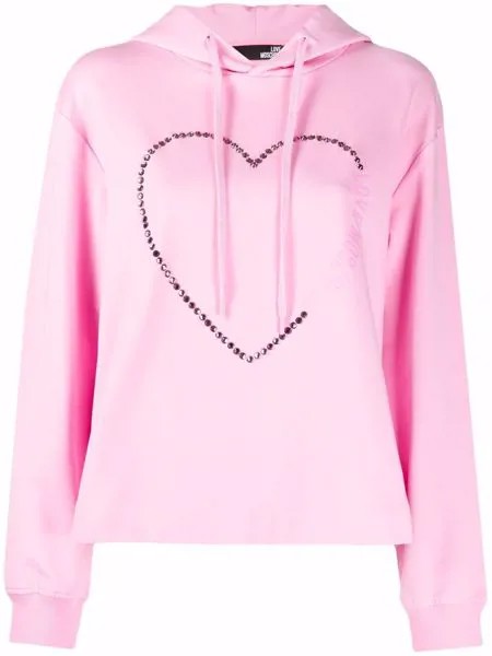 Love Moschino худи с логотипом и заклепками