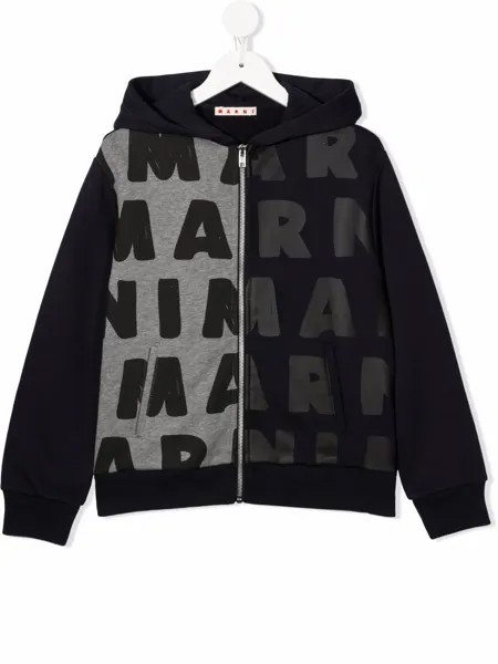 Marni Kids худи на молнии с логотипом
