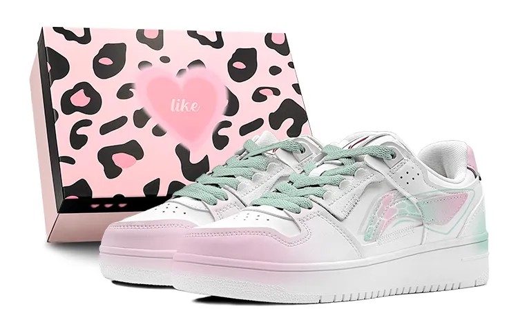 Кроссовки LINING Tianji Series Skateboarding Shoes Women's Low-top Green, цвет Pink Moon/Nori/Magnet