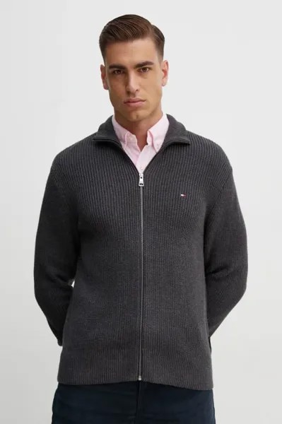 Хлопковый кардиган Tommy Hilfiger, серый